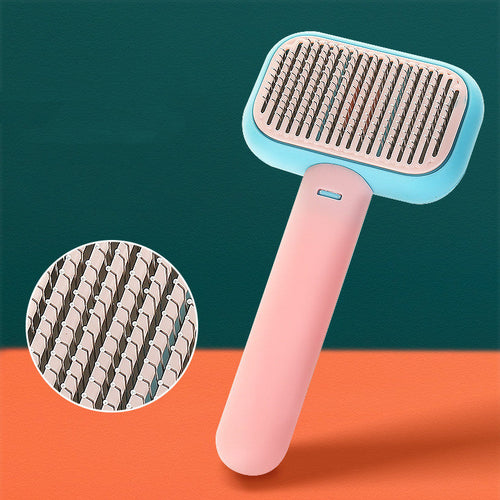 One-Touch Self-Cleaning Slicker Brush for Cats & Dogs