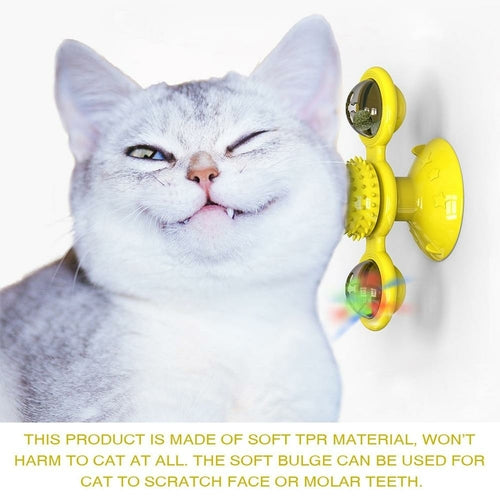 Wall-Mount Interactive Cat Toy with Scratch Pad